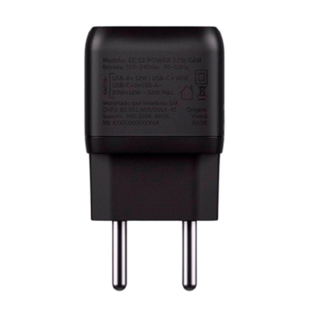 Carregador Usb Ec 12 Power 32w Gan Intelbras - 4820192 Preto Bivolt - 5