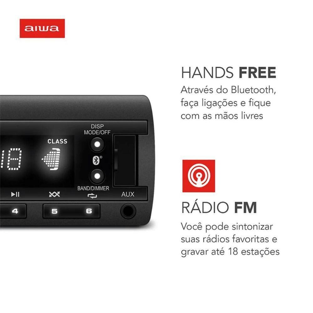 Auto Radio Aiwa Aws-ca-d-01100w Mp3, Usb E Bluetooth - 4
