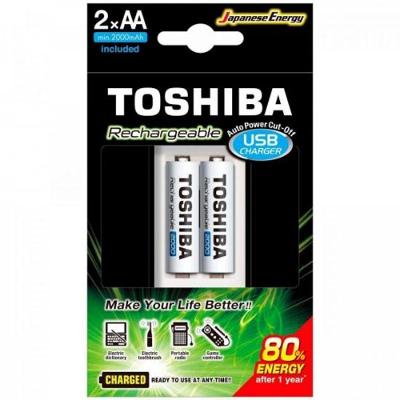 Carregador De Pilha Usb Aa-aaa Min.2000 Mah C-2 Toshiba