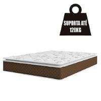 Cama Box Baú Casal Queen Colchão Molas Ensacadas Pillow Top Martino 158X198X66Cm Marrom/Branco - 2