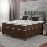 Cama Box Baú Casal Queen Colchão Molas Ensacadas Pillow Top Martino 158X198X66Cm Marrom/Branco - 7