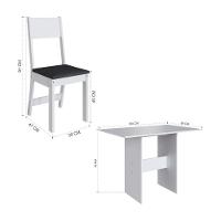 Conjunto Mesa De Jantar 108cm Com 4 Cadeiras Multimóveis CR50203 Branco-preto - 3