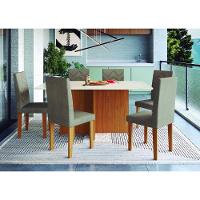 Conjunto Mesa De Jantar 170cm Com 6 Cadeiras Multimóveis CR50209 Cacau Freijó-off White-cacau - 1