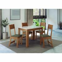 Conjunto Mesa De Jantar 108cm Com 4 Cadeiras Multimóveis CR50204 Cacau Freijó-off White-cacau - 1