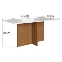 Mesa De Jantar Retangular 170cm 6 Lugares Multimóveis CR50213 Freijó-off White Freijó-off White - 2