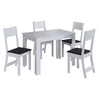 Conjunto Mesa De Jantar 108cm Com 4 Cadeiras Multimóveis CR50204 Branco-preto - 2