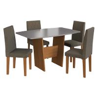 Conjunto Mesa De Jantar 137cm Com 4 Cadeiras Multimóveis CR50210 Freijó-titânio-cacau - 2