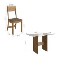 Conjunto Mesa De Jantar 108cm Com 4 Cadeiras Multimóveis CR50203 Cacau Freijó-off White-cacau - 3