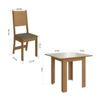 Conjunto Mesa De Jantar 90cm Com 4 Cadeiras Multimóveis CR50205 Cacau Freijó-off White-cacau - 3