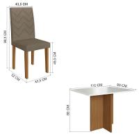 Conjunto Mesa De Jantar 110cm Com 4 Cadeiras Multimóveis CR50208 Cacau Freijó-off White-cacau - 2