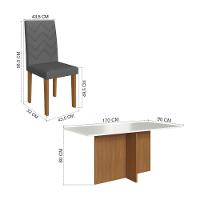 Conjunto Mesa De Jantar 170cm Com 6 Cadeiras Multimóveis CR50209 Freijó-off White-grafite - 3