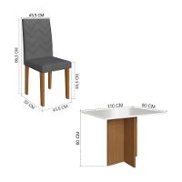 Conjunto Mesa De Jantar 110cm Com 4 Cadeiras Multimóveis CR50208 Freijó-off White-grafite - 3