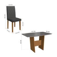 Conjunto Mesa De Jantar 137cm Com 4 Cadeiras Multimóveis CR50210 Freijó-titânio-grafite - 3