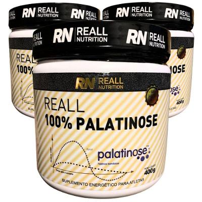 Combo 3 Palatinose 100% Reall Nutrition 400g Isomaltulose Sabor Original