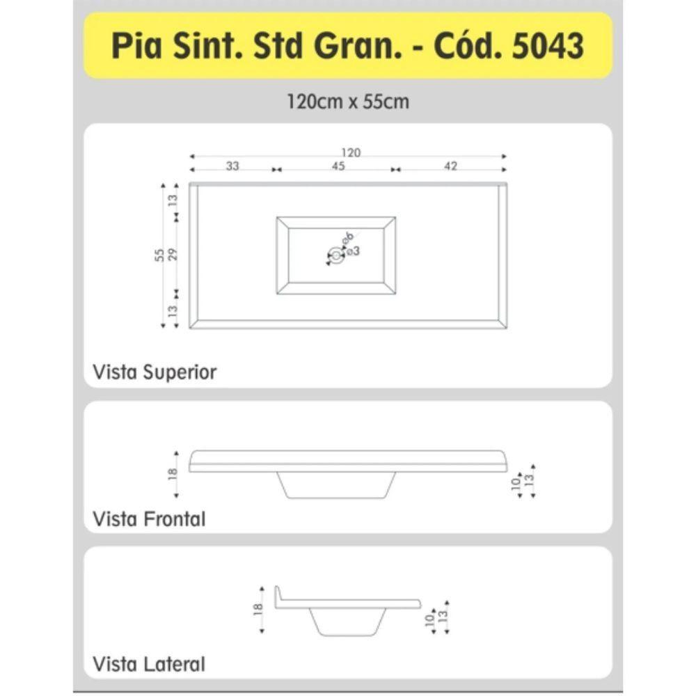 Conjunto Balcão De Cozinha Com Pia Mármore Sintético 2 Porta Branco - 6