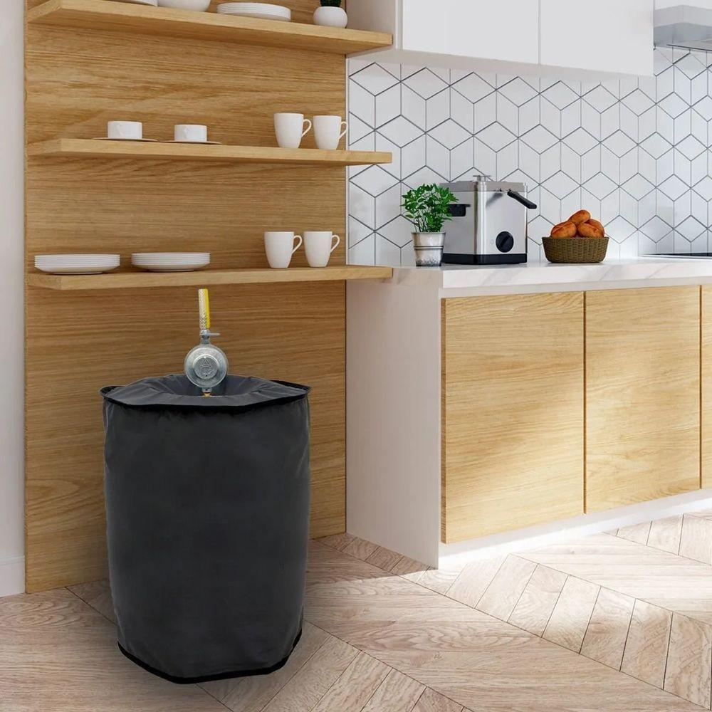 Capa Protetora P- Botijão De Gás 13 Kg Impermeável - Bemprat Preto - 6
