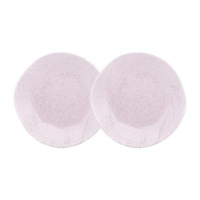 Conjunto 2 Pratos Rasos 27,5cm Ryo Pink Sand Porcelana Oxford