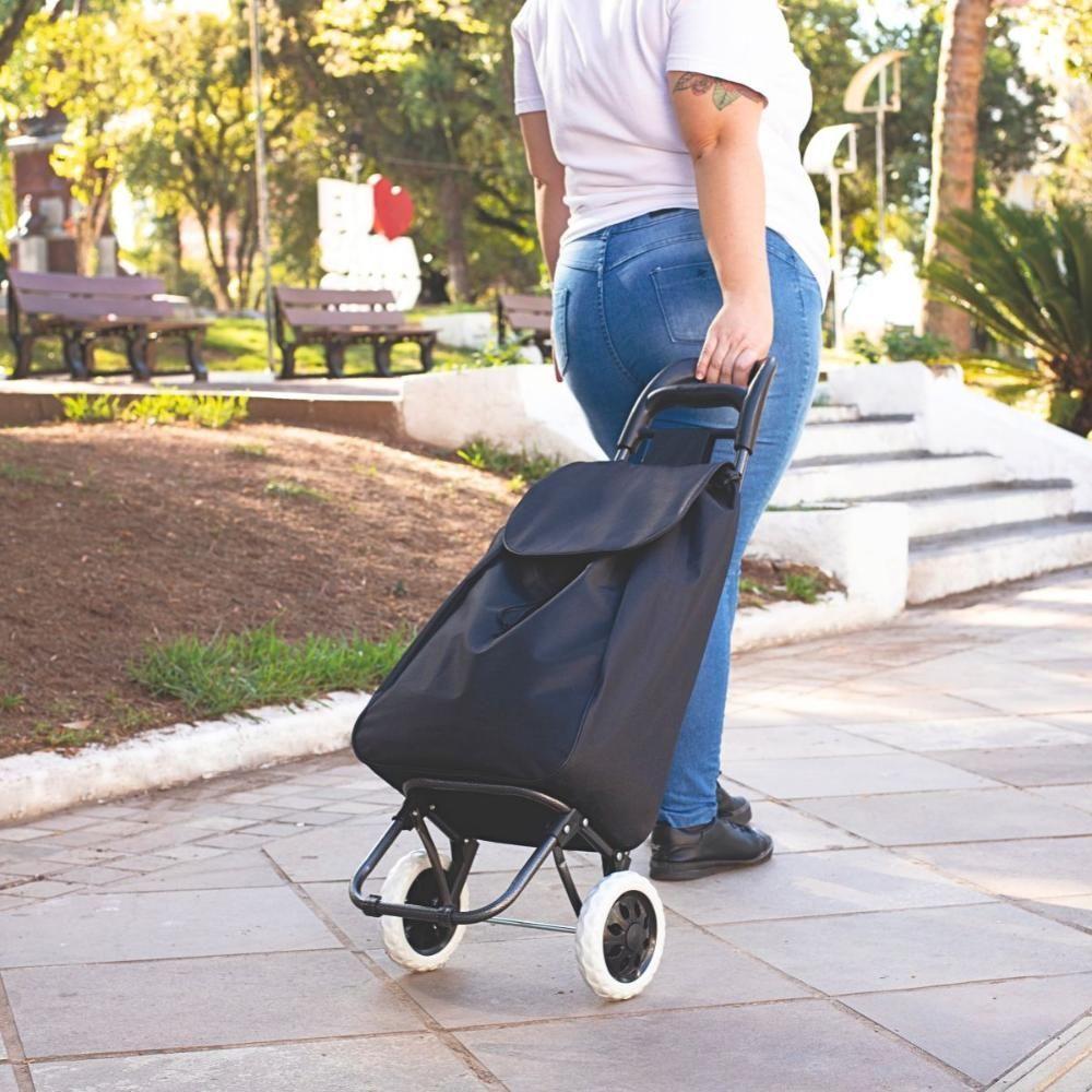 Carrinho De Compras Feira Leva Tudo Bag To Go Mor Preto - 6