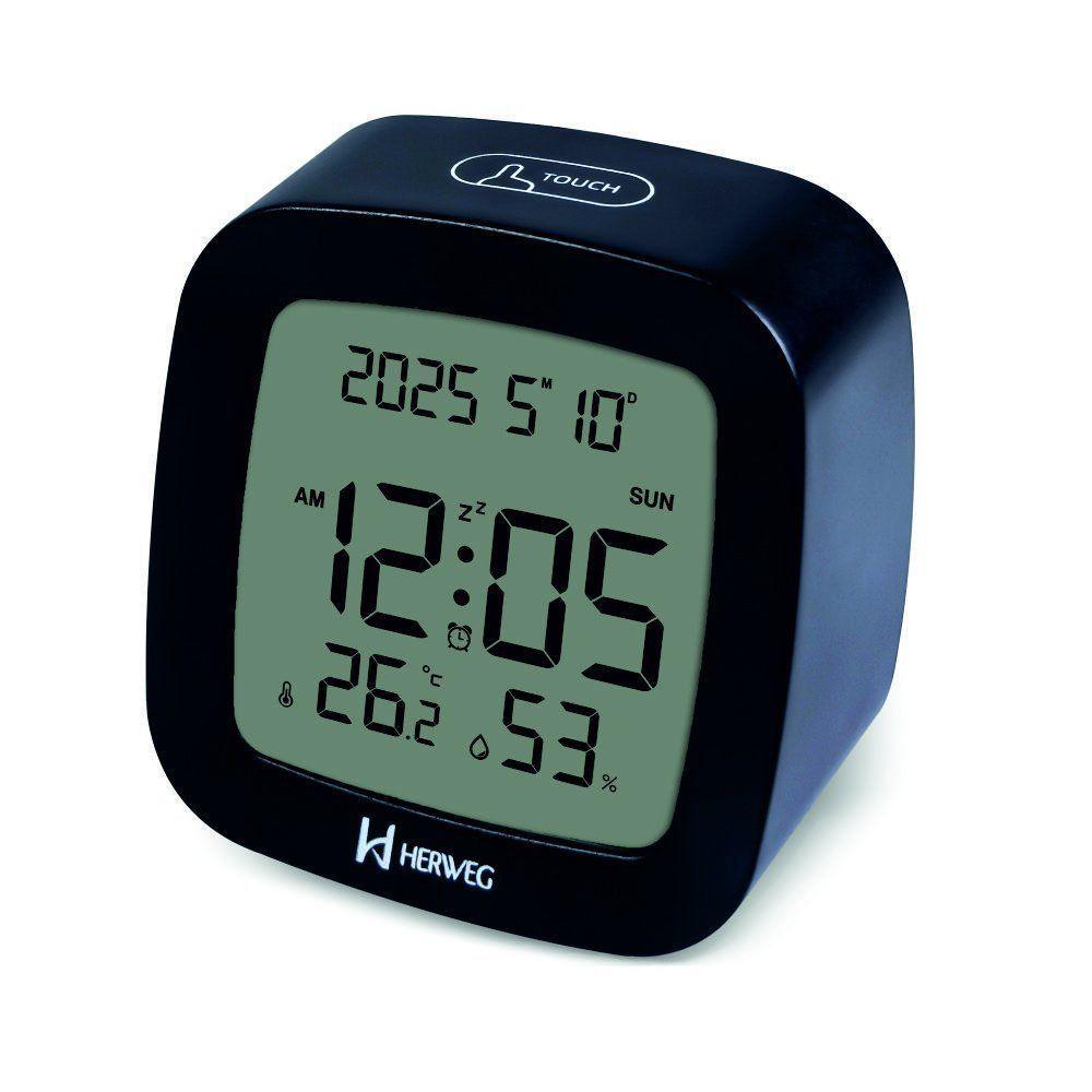 Despertador Digital Preto Herweg 2996 único - 2