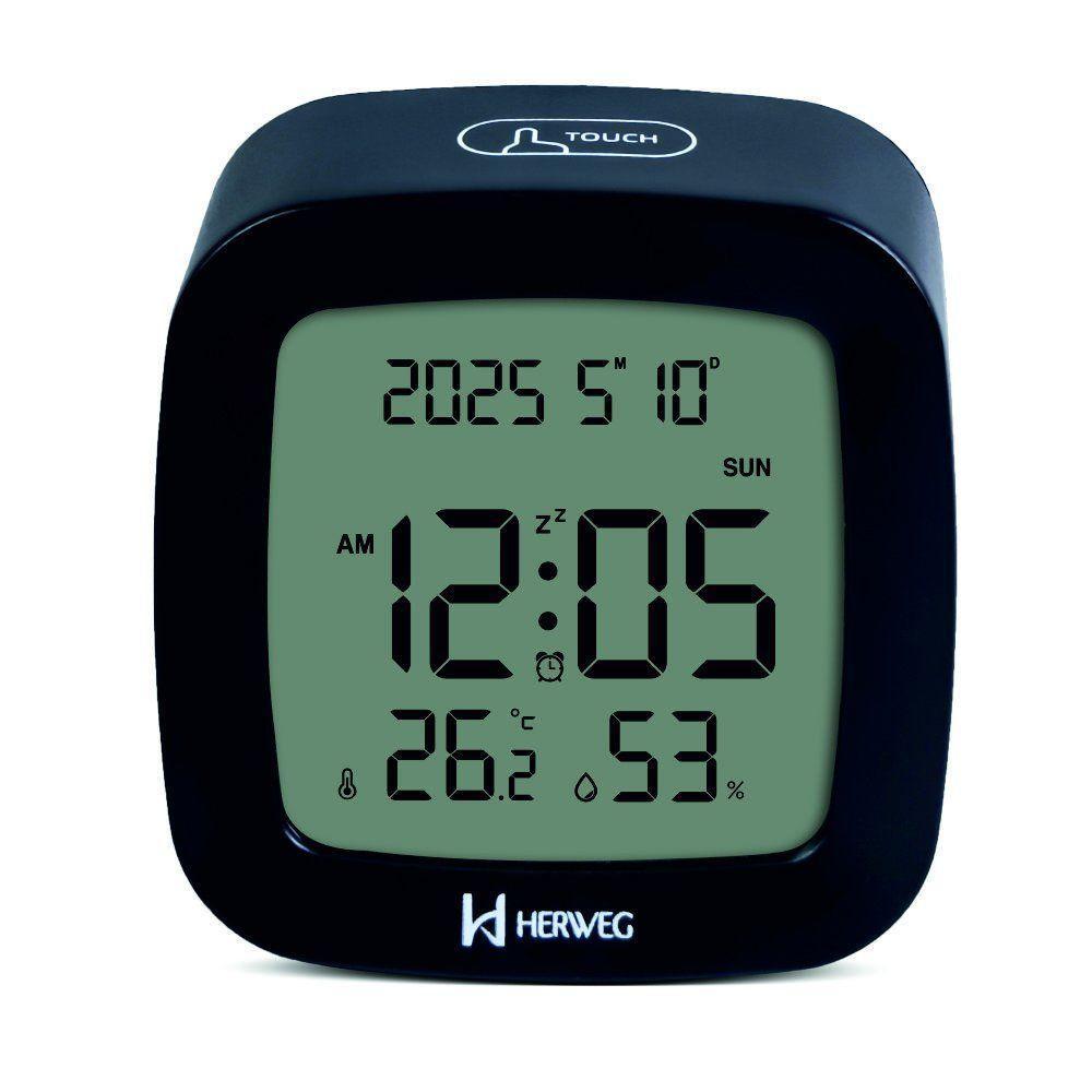 Despertador Digital Preto Herweg 2996 único - 3