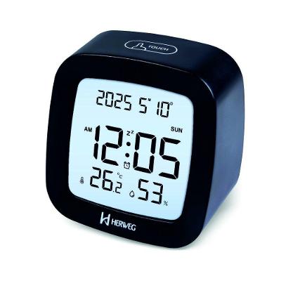 Despertador Digital Preto Herweg 2996 único