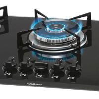 Cooktop a Gás 5 Bocas Tripla Vidro Fischer Preto Bivolt - 3
