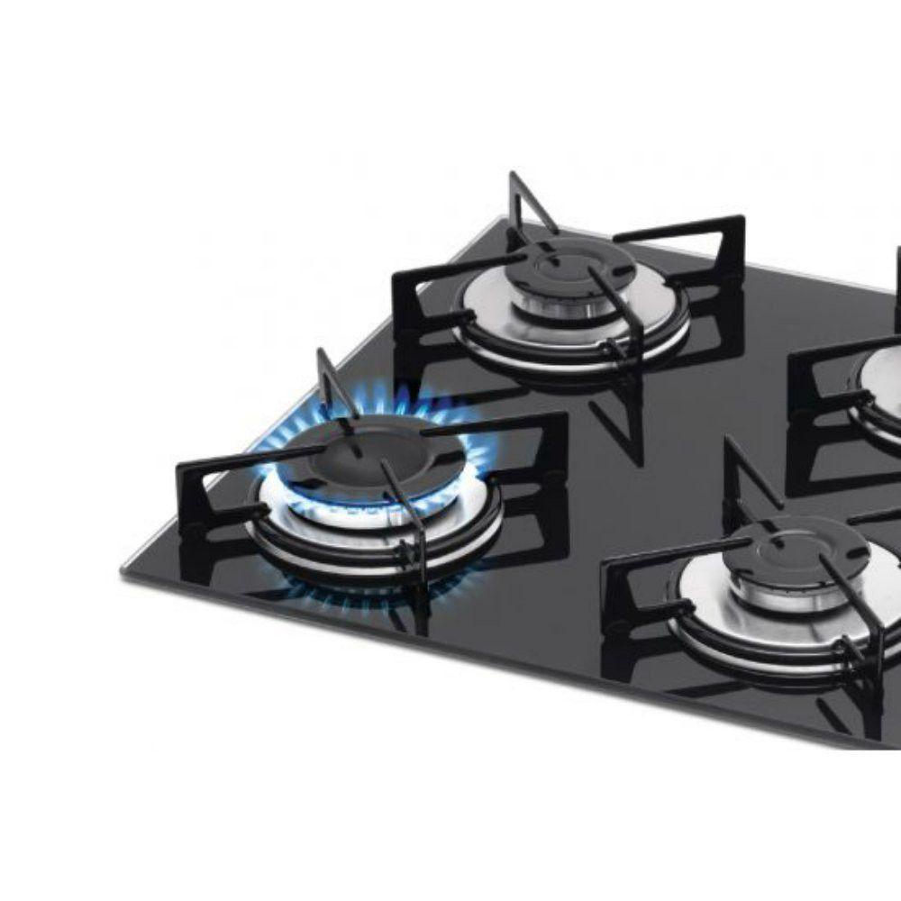 Cooktop Gás 4 Bocas Mesa Vidro Fischer Preto Bivolt - 3