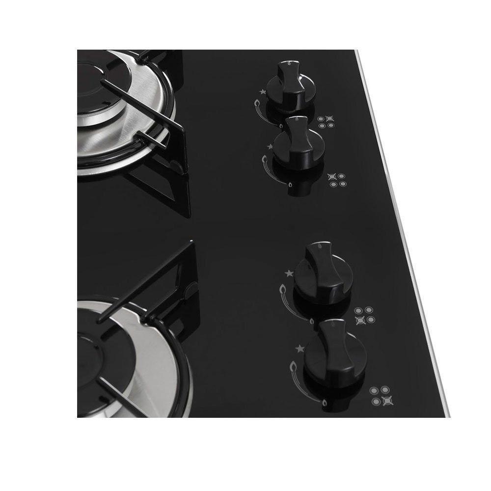 Cooktop Gás 4 Bocas Mesa Vidro Fischer Preto Bivolt - 4
