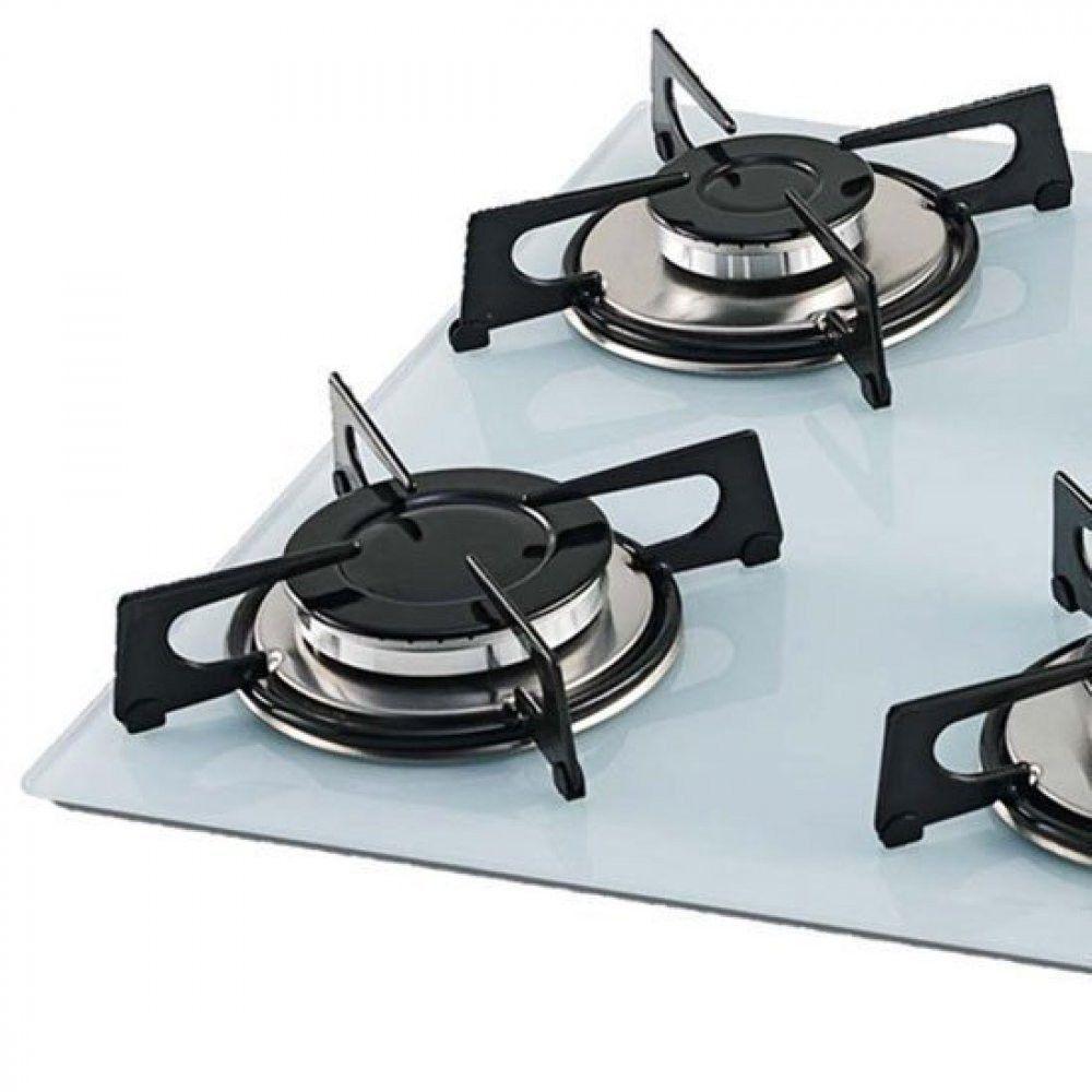 Cooktop Gás 4 Bocas Mesa Vidro Fischer Branco Bivolt - 8