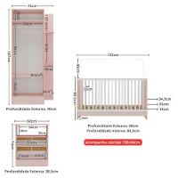 Jogo De Quarto Infantil Com Colchão Incluso Trevalla Móveis Pom Pom - Rosa-branco Rosa-branco - 8