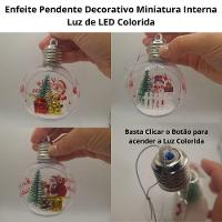 Kit 3 Bolas Decorativa Enfeite Pendurar árvore De Natal Iluminada Com Led E Miniaturas Internas - 4