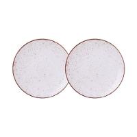 Jogo De Pratos Rasos 2 Peças Rústico 25 Cm Porcelana Decorada Tramontina - 1