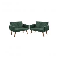 Kit 2 Poltronas 2 Lugares Anabelle Unidecor Verde - 2
