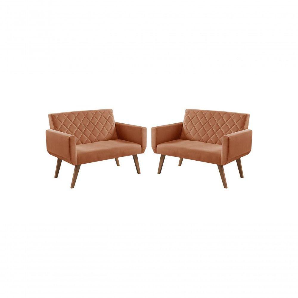 Kit 2 Poltronas 2 Lugares Anabelle Unidecor Terracota - 1