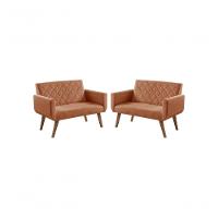 Kit 2 Poltronas 2 Lugares Anabelle Unidecor Terracota - 3