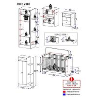 Jogo De Quarto Infantil Trevalla Móveis Pom Pom 3 Peças - Azul-branco Azul-branco