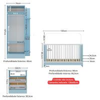 Jogo De Quarto Infantil Trevalla Móveis Pom Pom 3 Peças - Azul-branco Azul-branco - 8