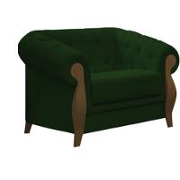 Poltrona Delacroix Com Pés Em Madeira Tingida - Élpis Móveis Verde - 3