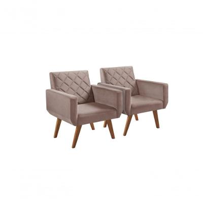 Kit 2 Poltronas 1 Lugar Anabelle Unidecor Cappuccino