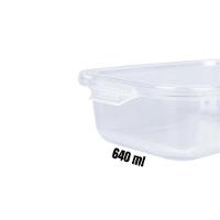 Kit 6 Potes Hermético Marmita De Vidro Retangular 640ml Mor - 3