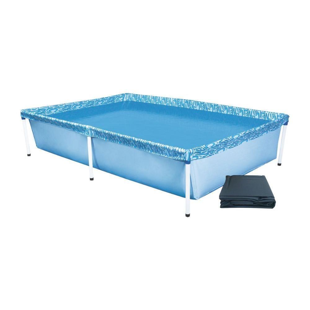 Piscina Infantil Retangular 1000 Litros Com Capa Mor - 2