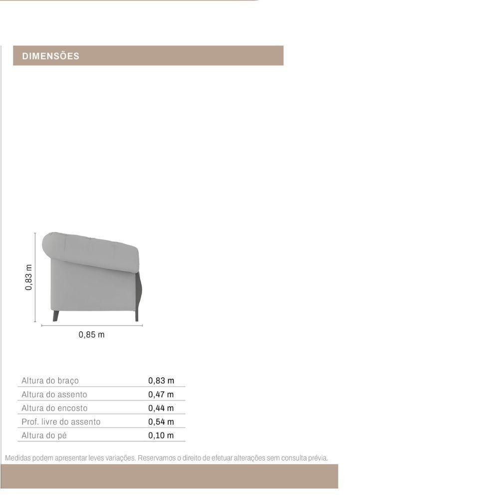 Poltrona Delacroix Com Pés Em Madeira Tingida - Élpis Móveis Azul - 5
