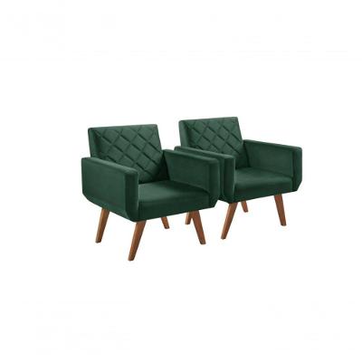Kit 2 Poltronas Anabelle Giratória Suede Verde Unidecor