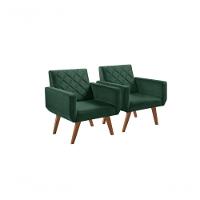 Kit 2 Poltronas 1 Lugar Anabelle Unidecor Verde - 1