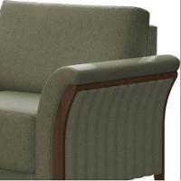 Poltrona Celeste Pés E Braços Em Madeira Tingida - Élpis Móveis Cinza - 3