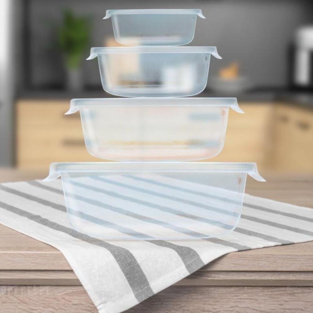 Kit 6 Potes Hermético Marmita De Vidro Redondo 620ml Mor - 2