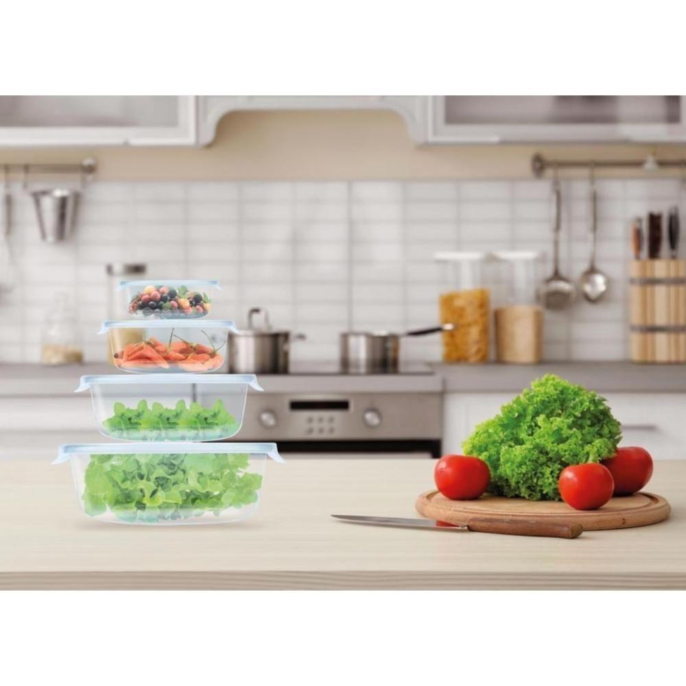 Kit 6 Potes Hermético Marmita De Vidro Redondo 620ml Mor - 3