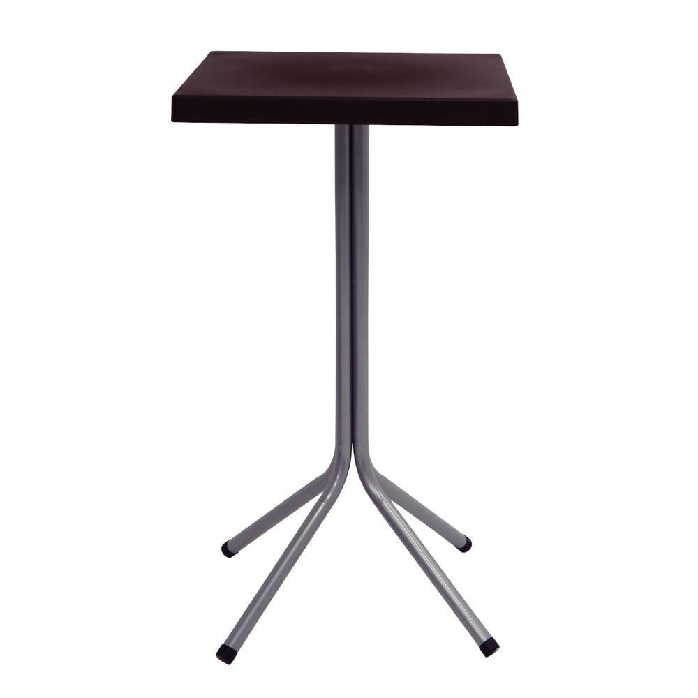 Mesa Quadrada Tramontina Sigma Alta 59x106 Cm Marrom Polipropileno E Base Em Aço Carbono - 1