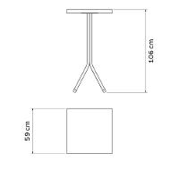 Mesa Quadrada Tramontina Sigma Alta 59x106 Cm Marrom Polipropileno E Base Em Aço Carbono - 2