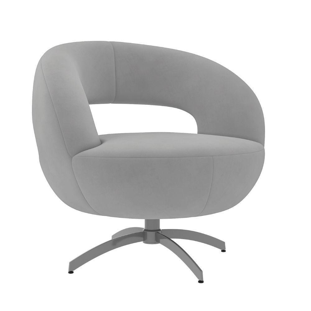 Poltrona Giostra Base Giratória Em Alumínio - Élpis Móveis Marrom - 8